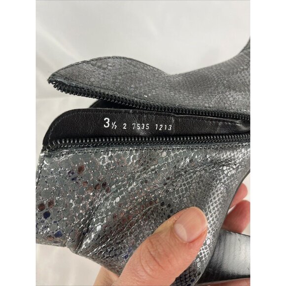 Ara Silver Metallic Snakeskin-Patterned German Booties - Picture 16 of 16